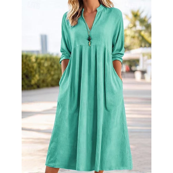Women's Midi Dress A Line Dress Vacation Casual Loose Fit
