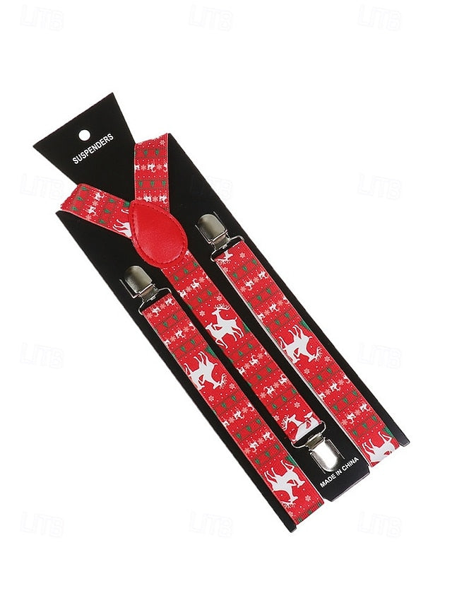 Snowman Christmas Suspenders with Men's FashionChic