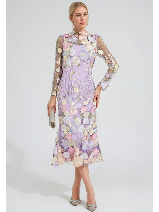 the Dress Bride Floral of Mother A-Line Embroidered FashionChic