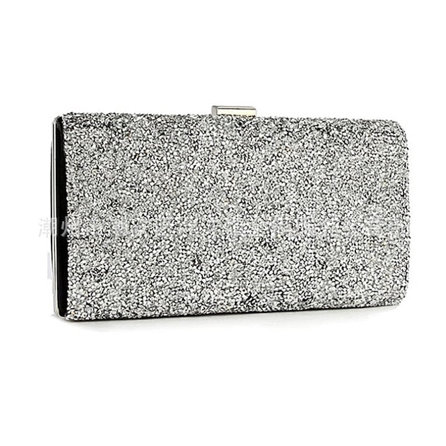 Silver Women's Glitter Clutch FashionChic