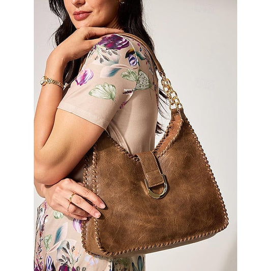 Hobo Bag with Chain – Leather Strap Vintage Women's Large FashionChic