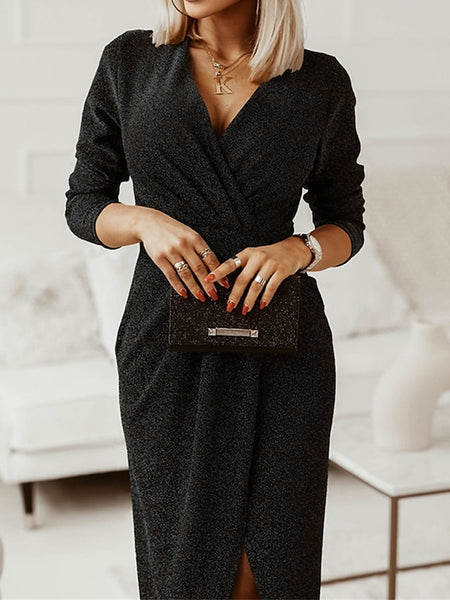 Women's Black Dress Party Dress Wedding Guest Dress Ruched