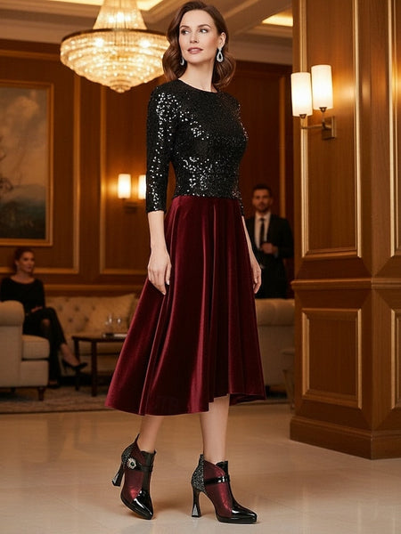 Heel Women's Ankle Glitter High Boots FashionChic