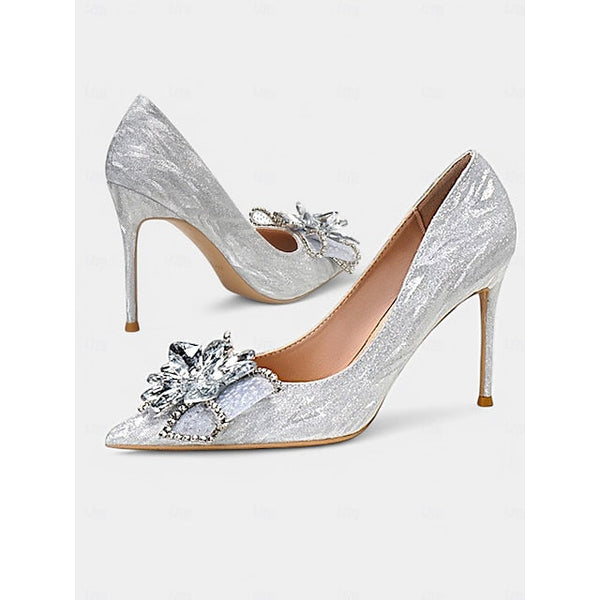 High Heels Glitter for Women Shoes – Sparkling Silver Wedding FashionChic