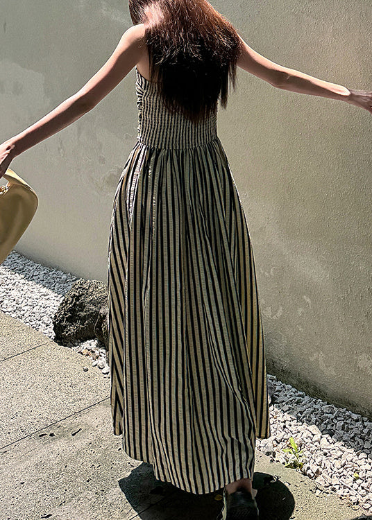 Holiday Style Black Striped Spaghetti Strap Dress Summer EE038 shopify