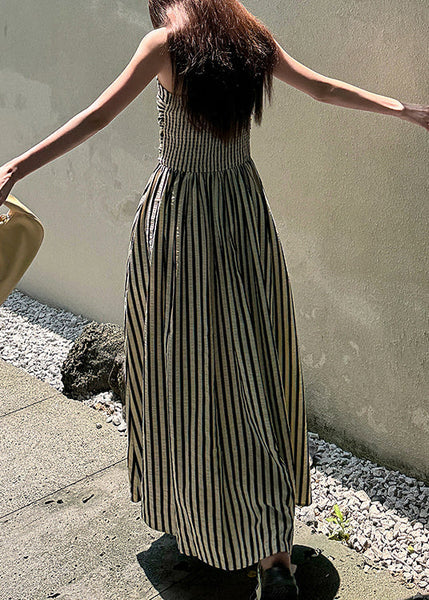 Holiday Style Black Striped Spaghetti Strap Dress Summer EE038 shopify