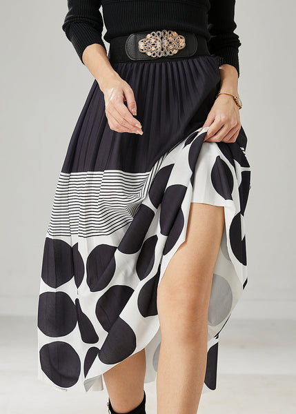 Women Black Print Cotton A Line Skirts Spring AZ1031 shopify