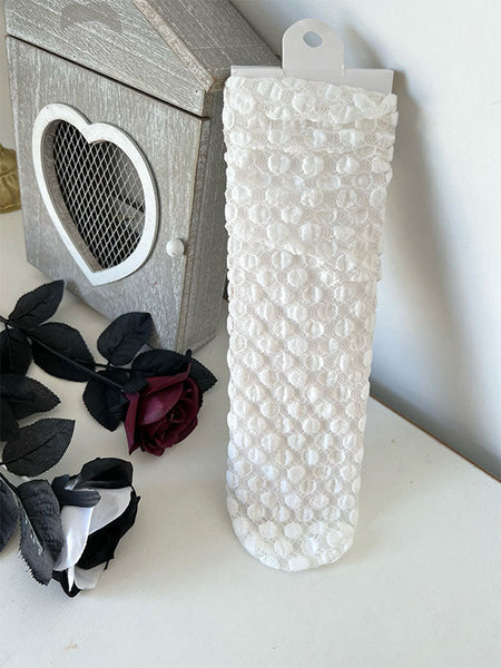 Polka Black/White Dot Pattern Socks Mesh Tulle FashionChic