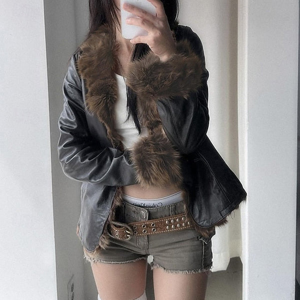 Jacket Warm Comfortable Women's Buttons Fur Casual Collar FashionChic