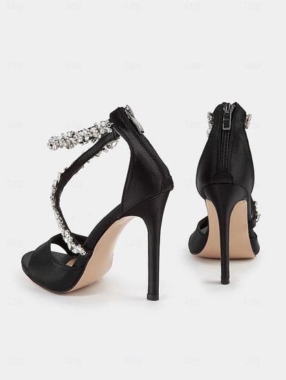 Rhinestone-Embellished – Heels Women's Elegant Stiletto FashionChic