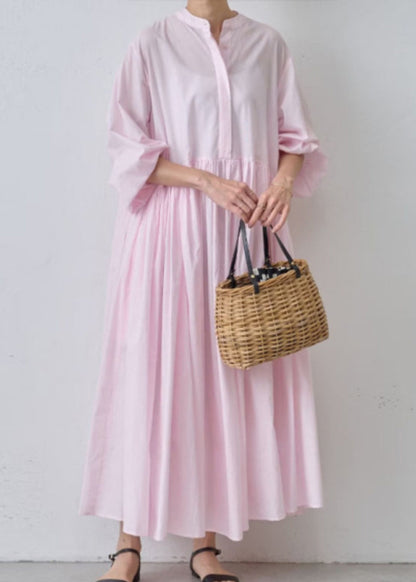 Grey Dress Classy Shirts Solid Cotton Wrinkled Spring FashionChic