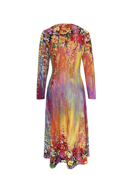 Women's Midi Dress Casual Dress Winter Dress Swing Dress FashionChic