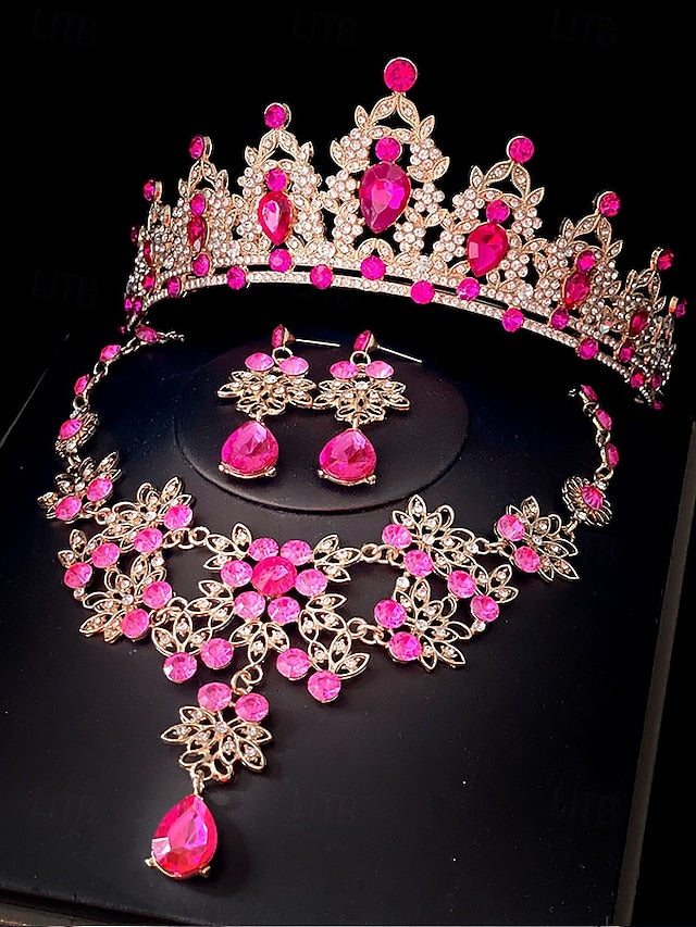 Rhinestone Set Elegant and – Women's Jewelry Tiara Silver FashionChic