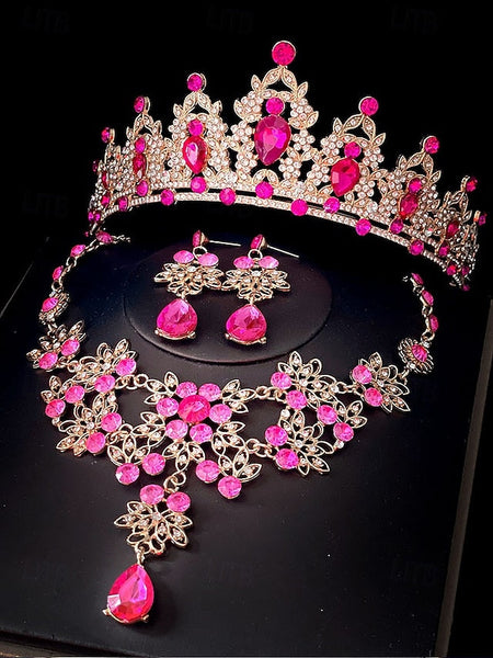 Rhinestone Set Elegant and – Women's Jewelry Tiara Silver FashionChic