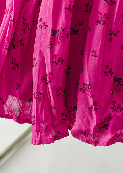 Casual Rose Wrinkled Print Cotton Skirt Summer AZ1030 shopify