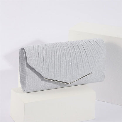 Evening with Glitter Women's Clutch Bag Gold Metal Elegant FashionChic