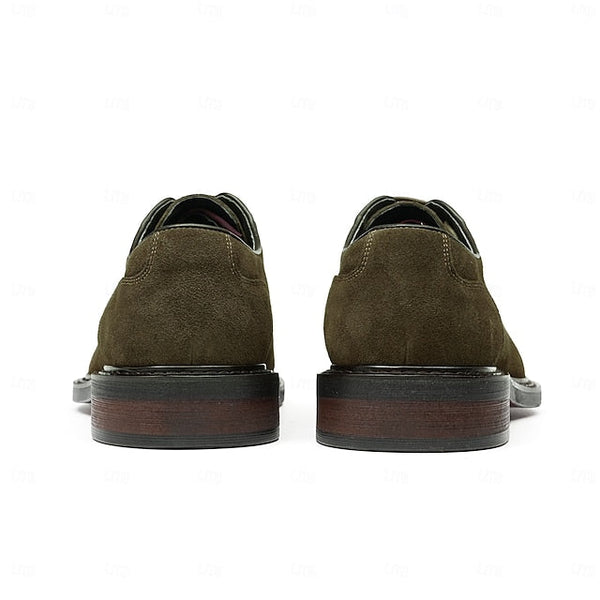 Derby Leather Genuine - Men's Suede Cowhide Classic Shoes FashionChic