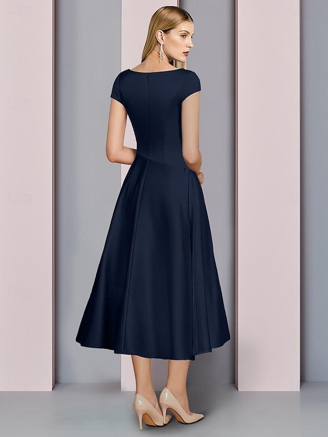 Dress of Mother Elegant the Wedding V Neck Bride A-Line Guest FashionChic