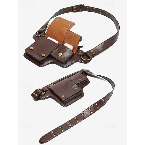 Utility Bag with Vintage Belt Women's Leather Faux FashionChic