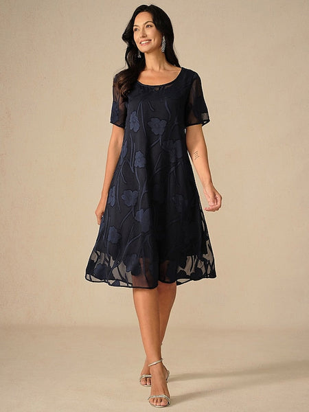 Women's Knee Length Dress Chiffon Dress Elegant Casual FashionChic