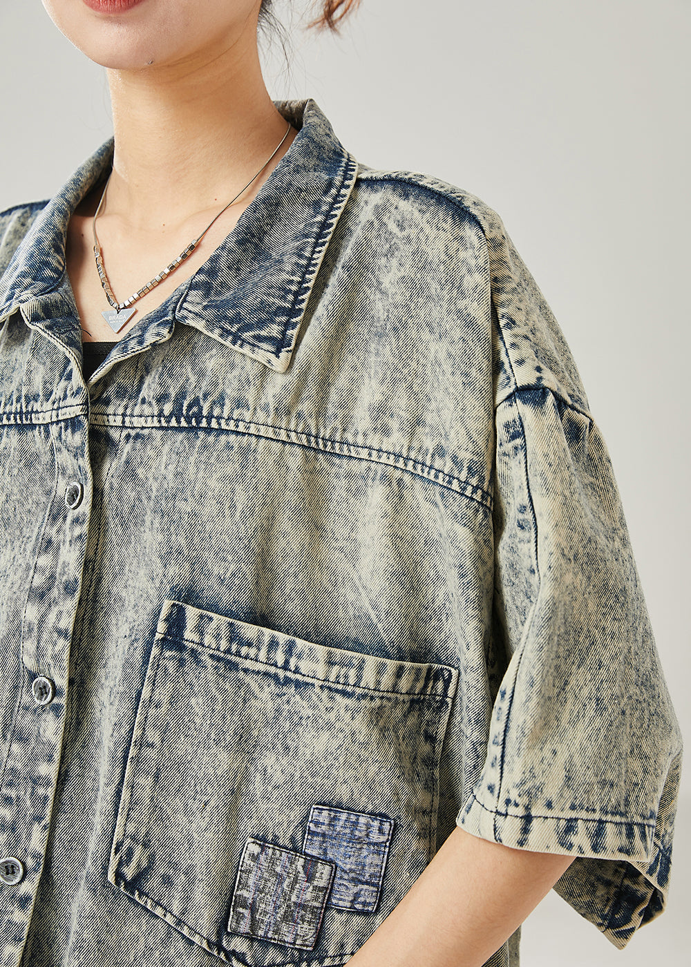 Modern Grey Oversized Pockets Denim Jacket Summer AZ1048 shopify