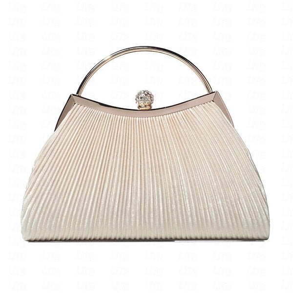 Elegant Clutch Navy – Blue Evening Pleated Women's Velvet FashionChic