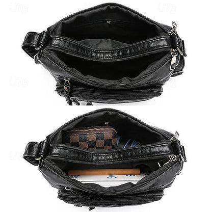 Leather Multiple Women's with Bag Quilted Crossbody Faux FashionChic