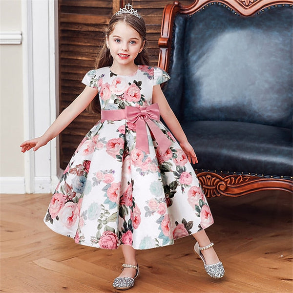 Kids Flower Dress Short Party Sleeve Floral Girls' FashionChic