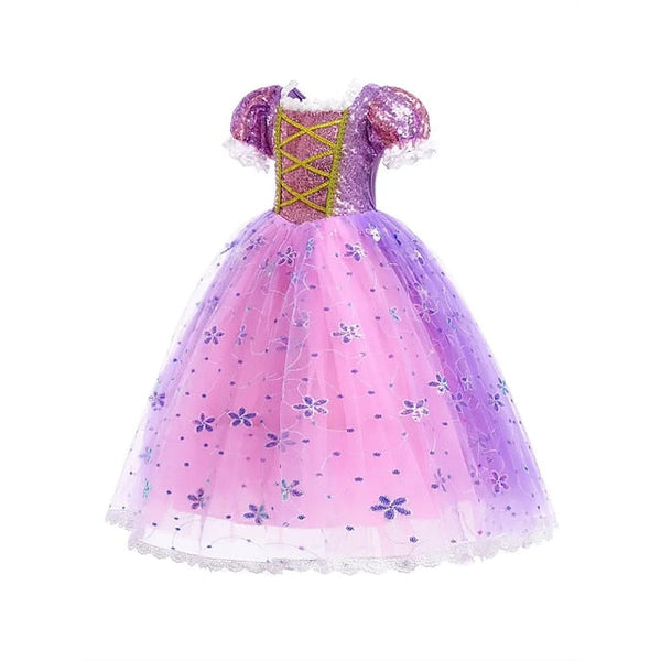 Rapunzel Fairytale Princess Flower Theme Sofia Girl Dress Party FashionChic