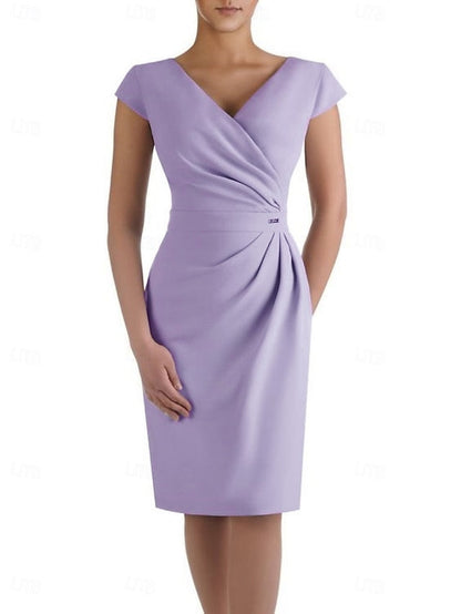 of the Guest Bride Mother Neck Elegant Dress Sheath V Wedding FashionChic