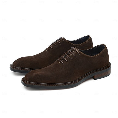 Oxford Dress Genuine Shoes Leather Suede Men's Cowhide - FashionChic