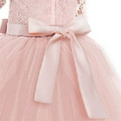 Girls' Flower Sleeve Kids Half Dress Girl Wedding FashionChic