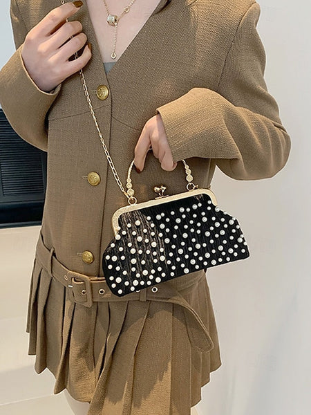 Beaded Elegant Pearl Clutch Bag – Evening Vintage Women's FashionChic