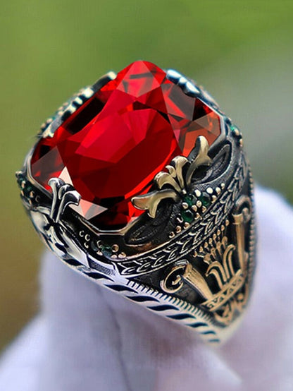 Men's Ring Alloy Gemstone FashionChic