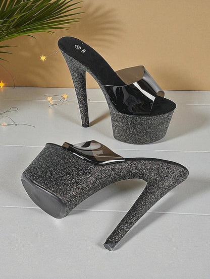 Stiletto Glitter Heels Red Women's Platform FashionChic