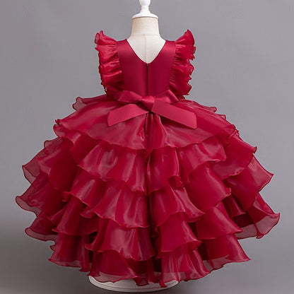 Asymmetrical Party Floral Dress Girls' Kids FashionChic