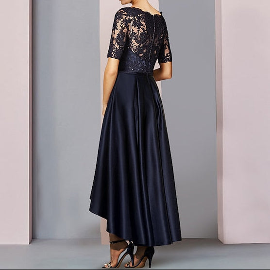 Elegant A-Line Mother Guest Wedding Bride the Low High of Dress FashionChic