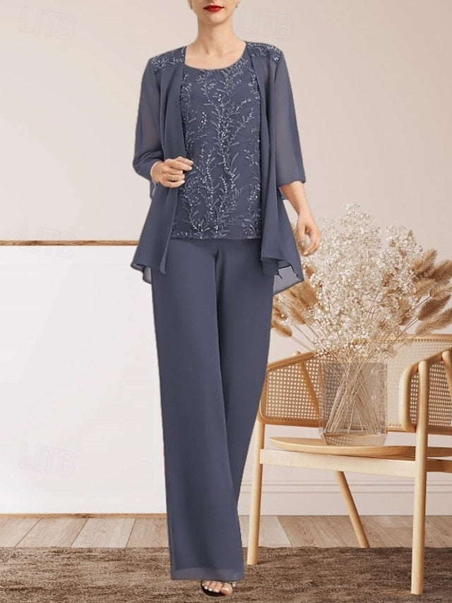 Elegant Mother Piece Pantsuit of Guest Wedding 3 Dress the Bride FashionChic