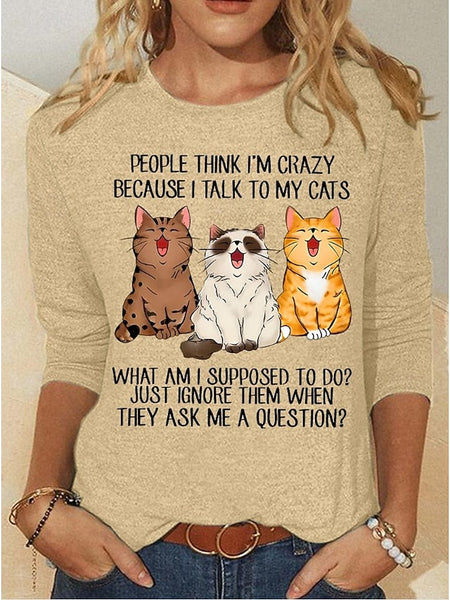 Christmas Women's T Shirt Graphic Animal Cat Vintage FashionChic