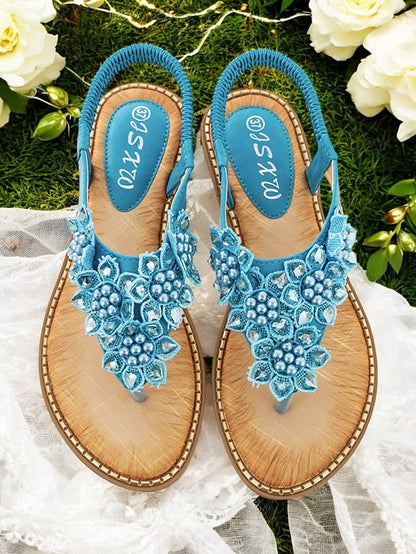 Floral Slip-Ons Flat Comfortable with Design Beaded FashionChic