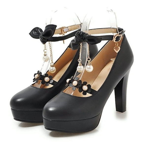 Mary Wedding Elegant Heels �?Platform Girls' Jane White FashionChic