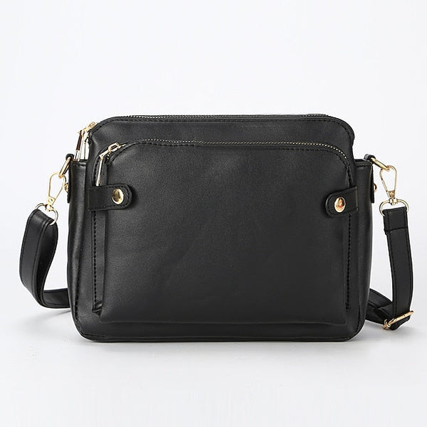 Shoulder Leather Women's Vintage Three-Layer Crossbody FashionChic