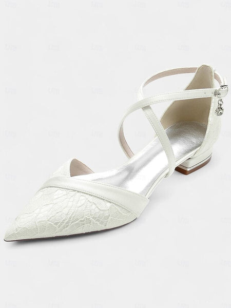 Shoes Satin Low Lace Cross-Strap Blue Heel for Overlay Navy with FashionChic