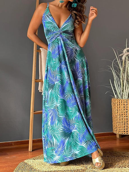 Women's Casual Dress Swing Dress Slip Dress Floral Leaf