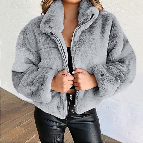 Coat Faux Fur Women's Winter Teddy Warm FashionChic