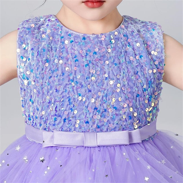 Solid Girls' Color Party Kids Sleeveless Dress FashionChic