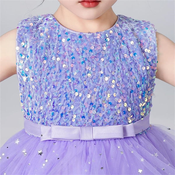 Solid Girls' Color Party Kids Sleeveless Dress FashionChic