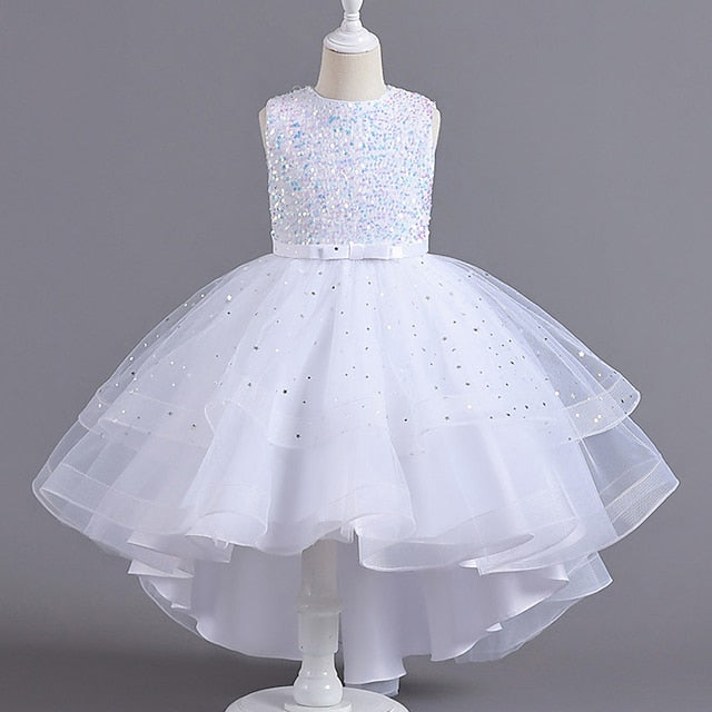 Solid Girls' Color Party Kids Sleeveless Dress FashionChic