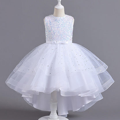 Solid Girls' Color Party Kids Sleeveless Dress FashionChic