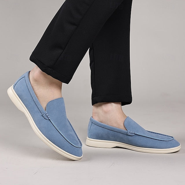 Loafers Men's Slip-On Blue Faux Light – Breathable Casual FashionChic
